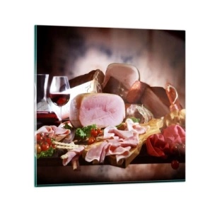 Obraz na skle - Kulinárne snívanie s karafou - 40x40 cm
