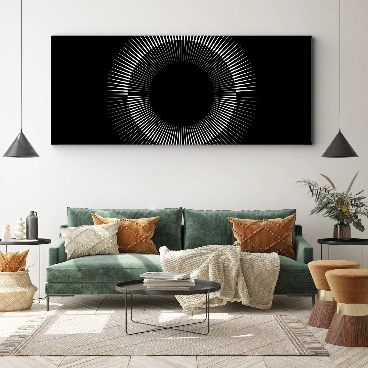 Obraz na plátne - Čierne slnko - 100x40 cm