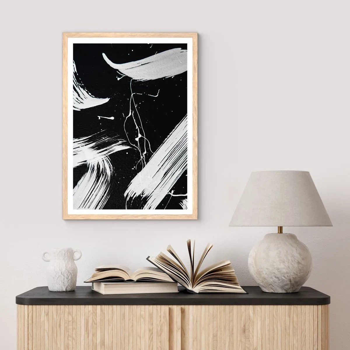 Plagát v ráme zo svetlého duba - Prelomiť temnotu - 61x91 cm