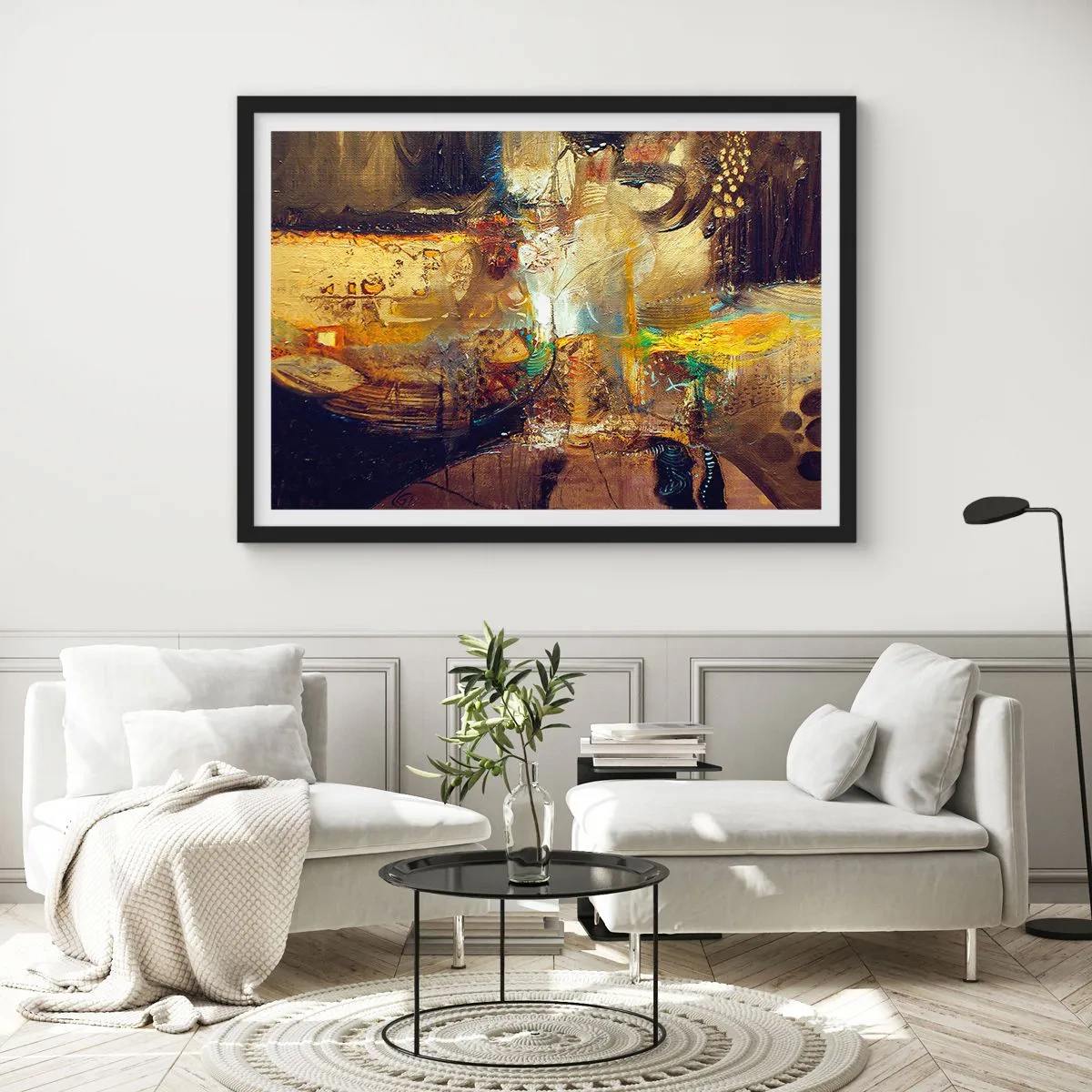 Plagát v čiernom ráme - Zima, teplejšie, horúco - 70x50 cm