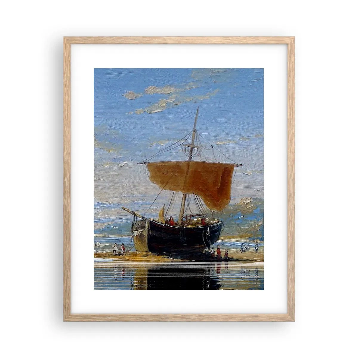 Plagát v ráme zo svetlého duba - Voda, zem, vzduch - 40x50 cm