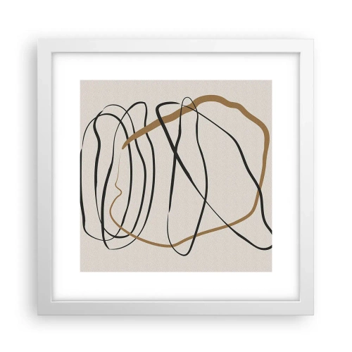 Plagát v bielom ráme - Kompozícia – tanec v slučke - 30x30 cm