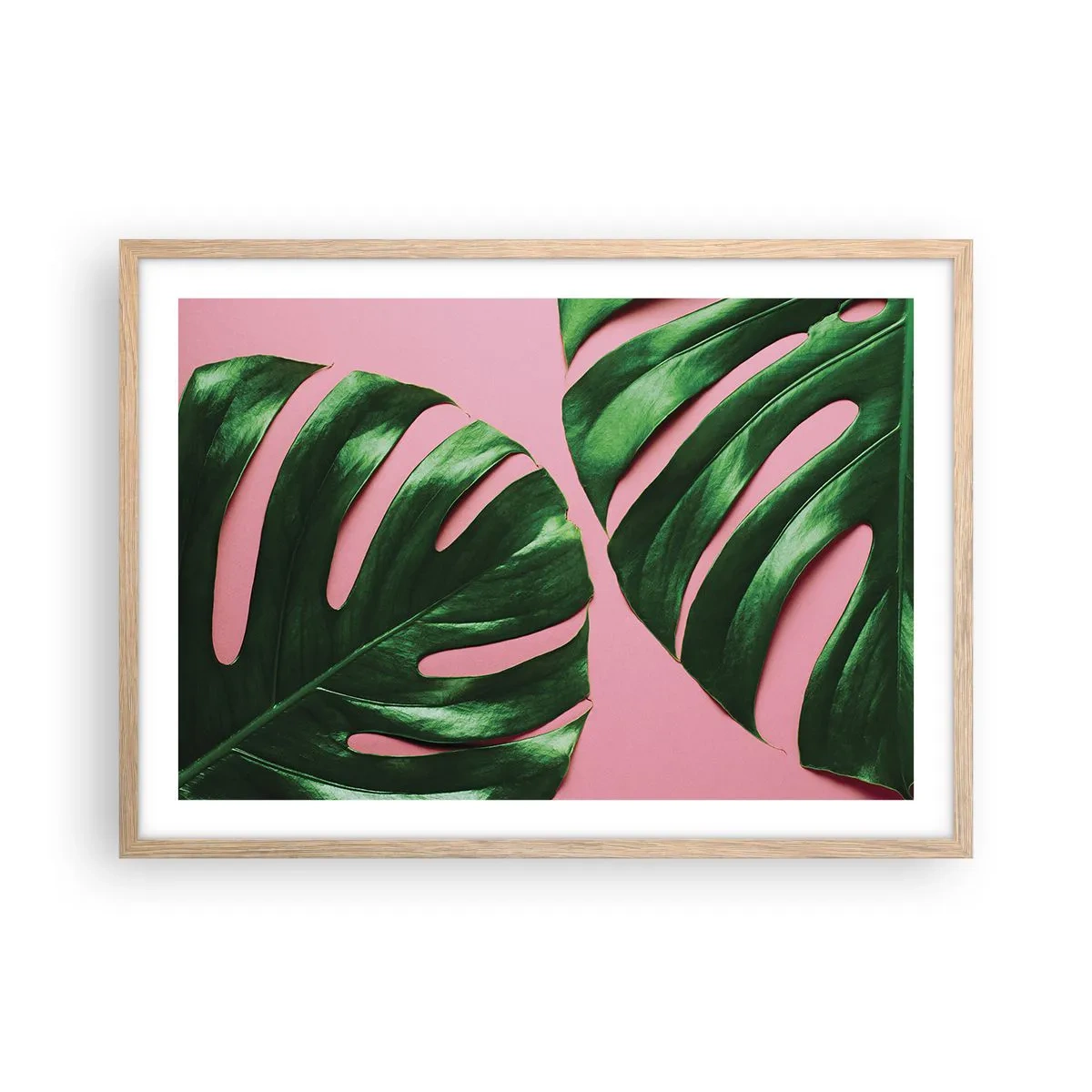 Plagát v ráme zo svetlého duba - Zelené rendez-vous - 70x50 cm