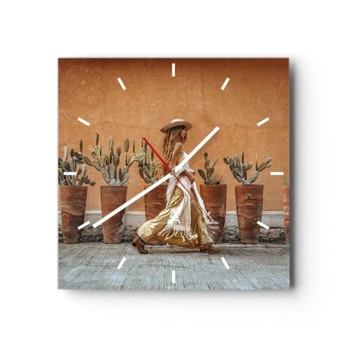 Nástenné hodiny - V hippie štýle - 40x40 cm