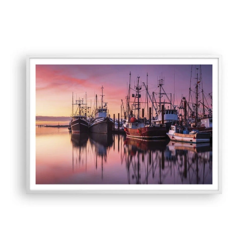 Plagát v bielom ráme - Pred ďalším dňom - 100x70 cm