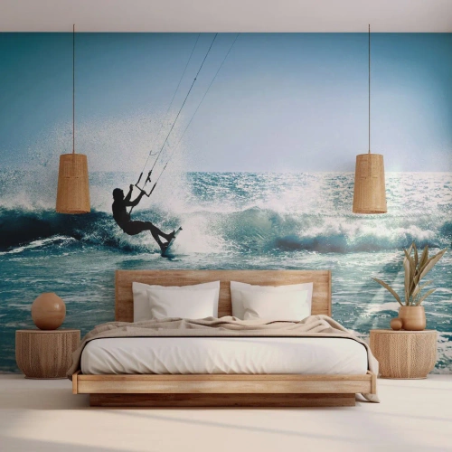 Fototapeta Premium Sand - Nechajte sa uniesť - Šport, Kitesurfing, More - 400x280 cm