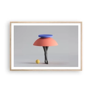 Plagát v ráme zo svetlého duba - Surrealistická kompozícia - 91x61 cm