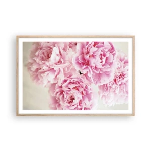 Plagát v ráme zo svetlého duba - V ružovom prepychu - 91x61 cm
