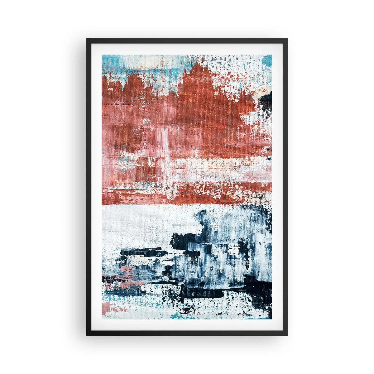 Plagát v čiernom ráme - Abstraktné pol na pol - 61x91 cm