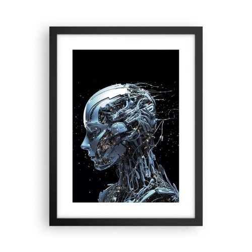 Plagát v čiernom ráme - Technológia je žena - 30x40 cm