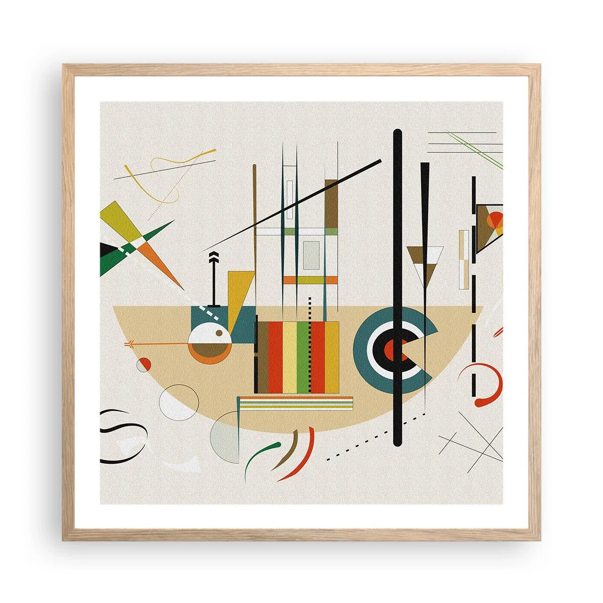 Plagát v ráme zo svetlého duba - A svet sa smeje - 60x60 cm