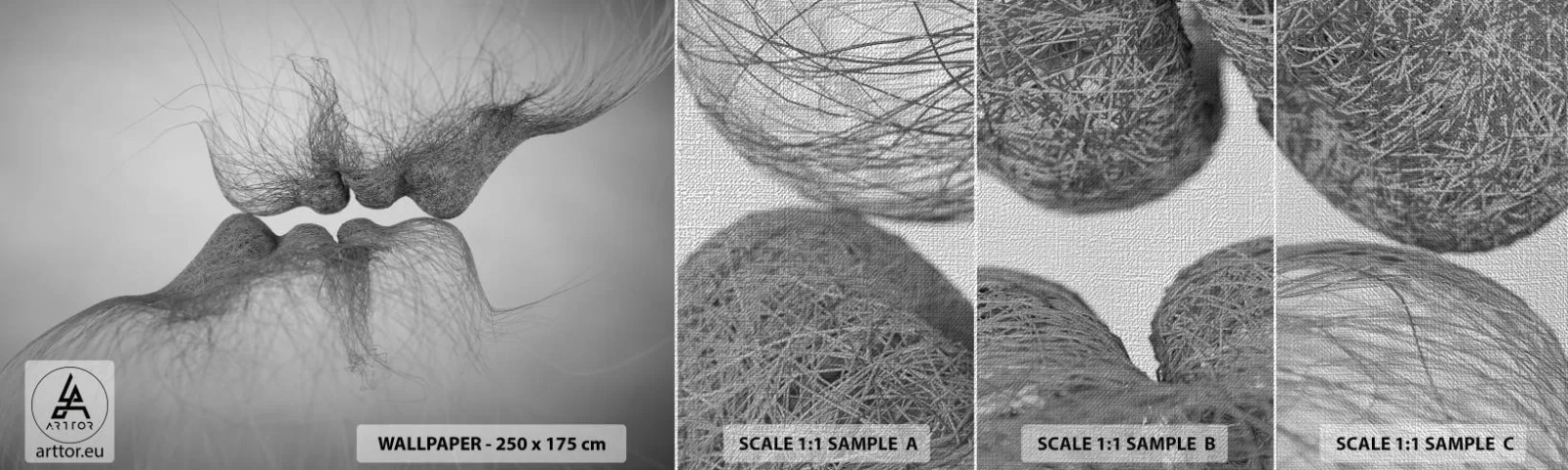 Vzorka fototapety Premium Canvas - Bozk vetra - Abstrakcia, Grafika, Láska - 100x30 cm