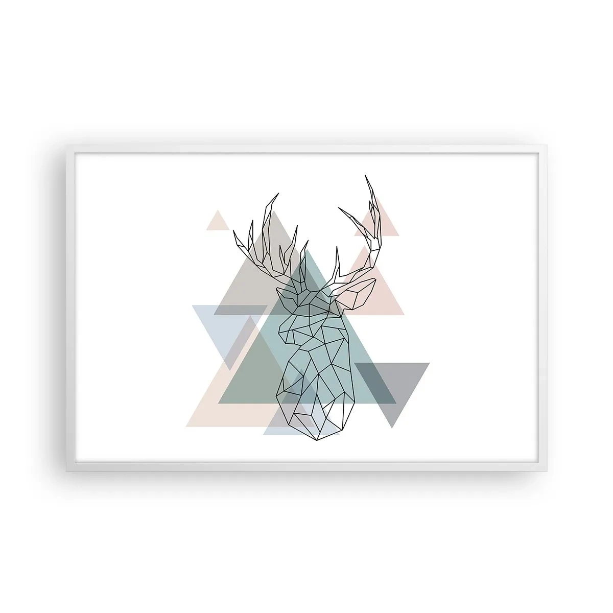Plagát v bielom ráme - V geometrickom lese - 91x61 cm