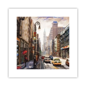 Plagát - New York – farebný aj v daždi - 30x30 cm