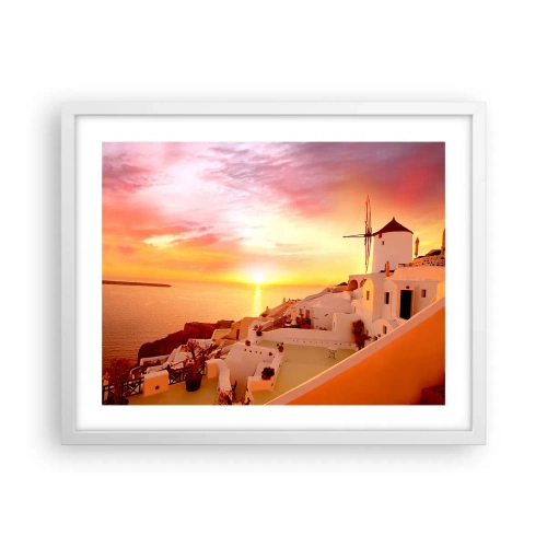 Plagát v bielom ráme - Rozplynúť sa v bielej a zlatej - 50x40 cm