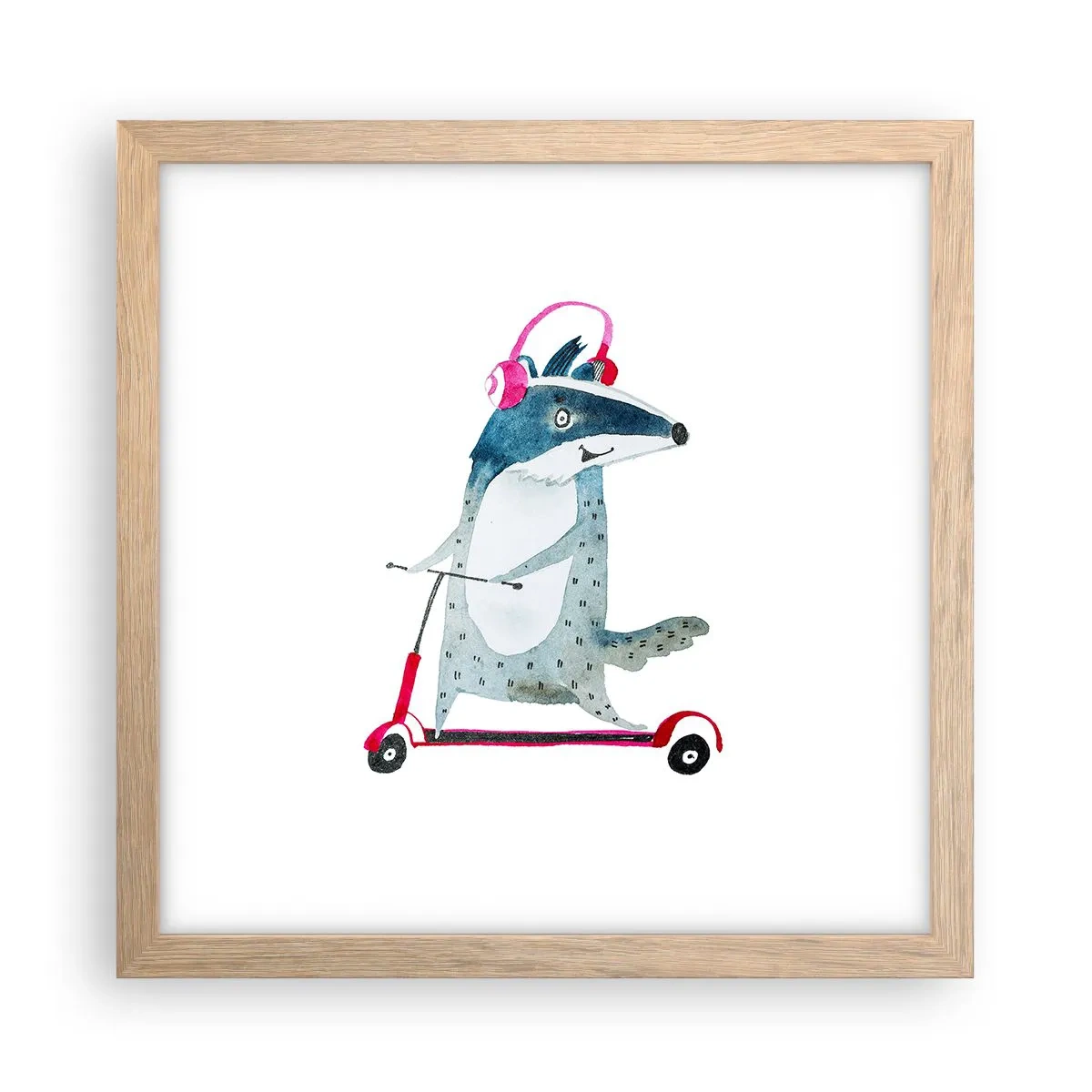 Plagát v ráme zo svetlého duba - Jazvečie radosti - 30x30 cm