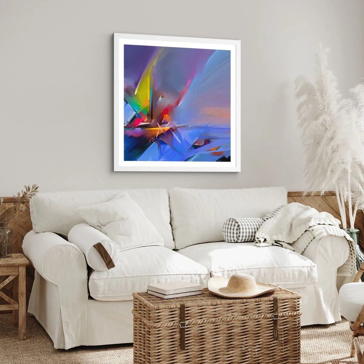 Plagát v bielom ráme - Preletela ako vták - 50x50 cm