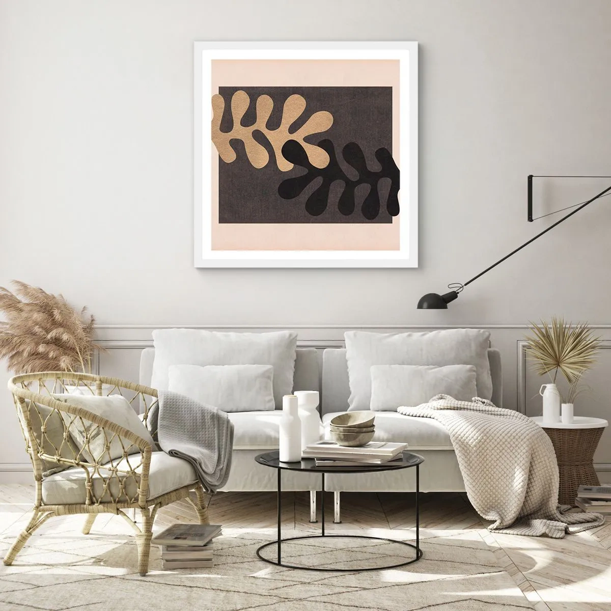 Plagát v bielom ráme - Neprítomnosť a doplnenie - 40x40 cm