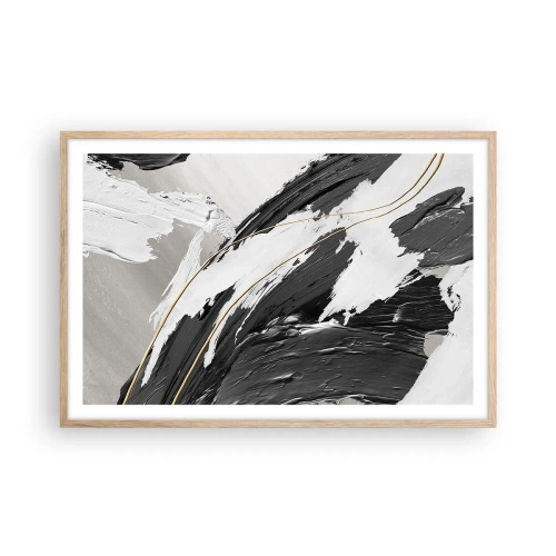 Plagát v ráme zo svetlého duba - Veľkorysá abstrakcia - 91x61 cm