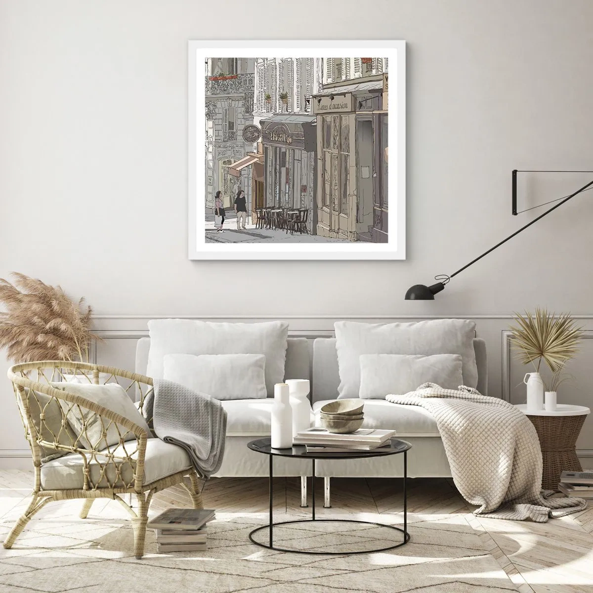 Plagát v bielom ráme - Mestské radosti - 30x30 cm