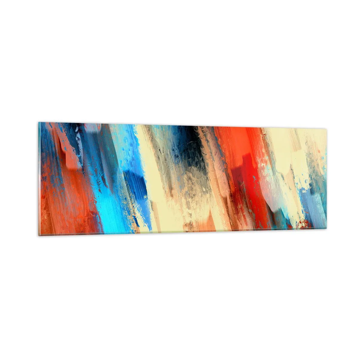 Obraz na skle - Vodopád farieb - 90x30 cm