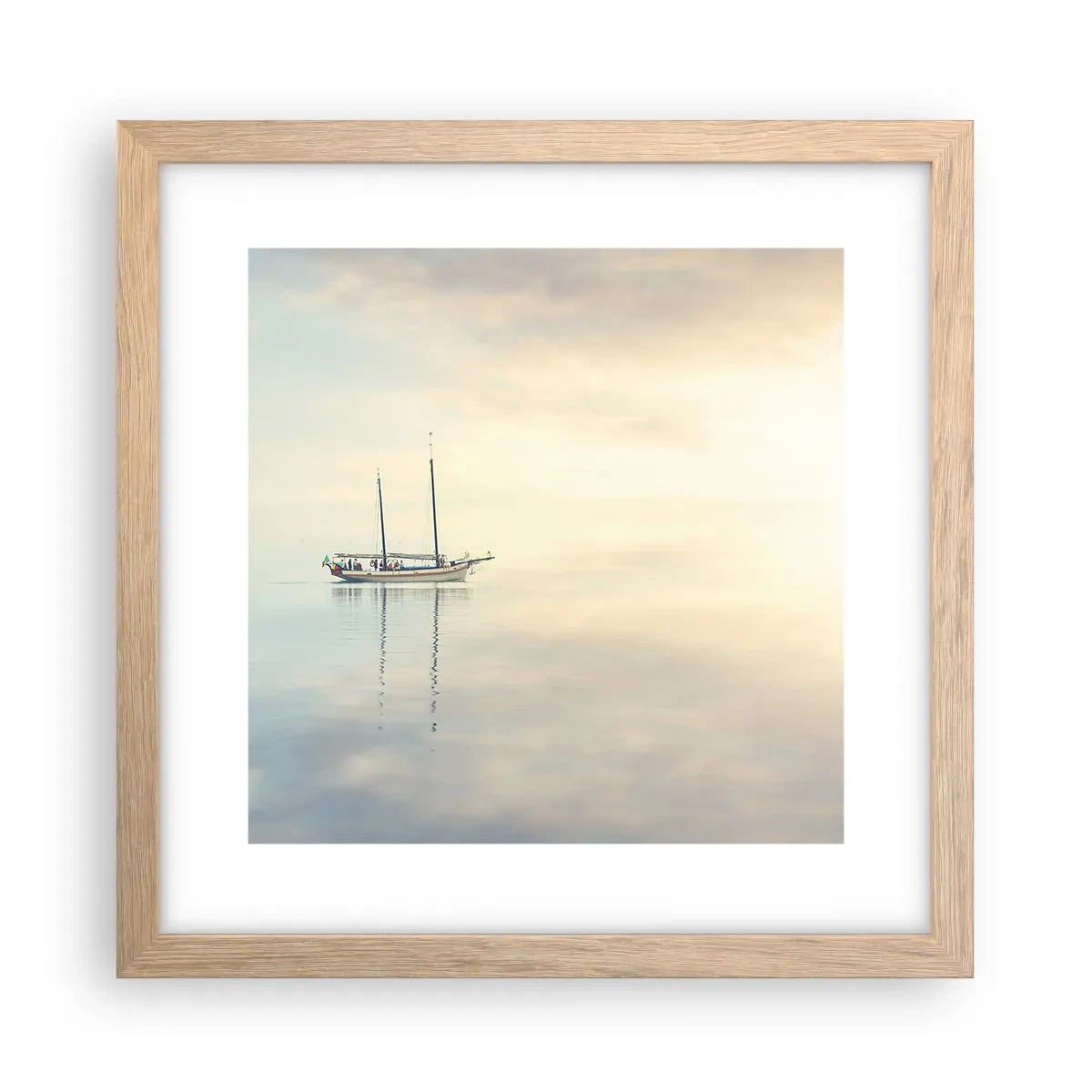 Plagát v ráme zo svetlého duba - V mori ticha - 30x30 cm
