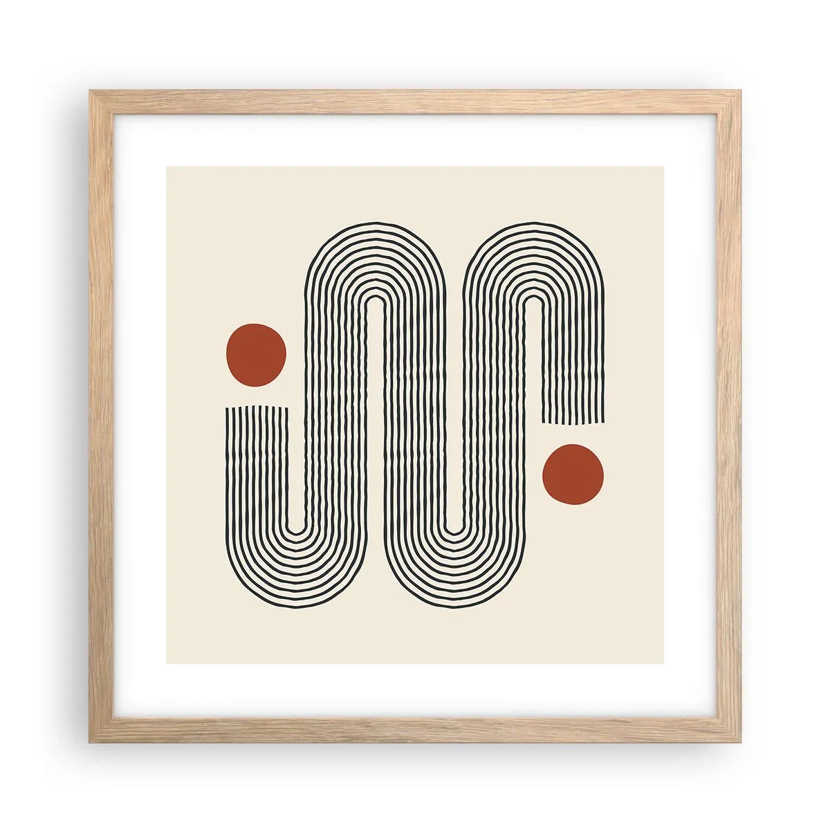 Plagát v ráme zo svetlého duba - Od začiatku do konca - 40x40 cm