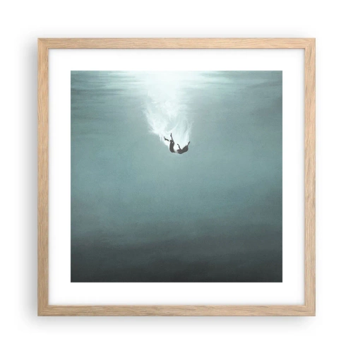 Plagát v ráme zo svetlého duba - V objatí oceánu - 40x40 cm