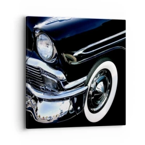 Obraz na plátne - Klasika v striebornej, čiernej a bielej - 40x40 cm