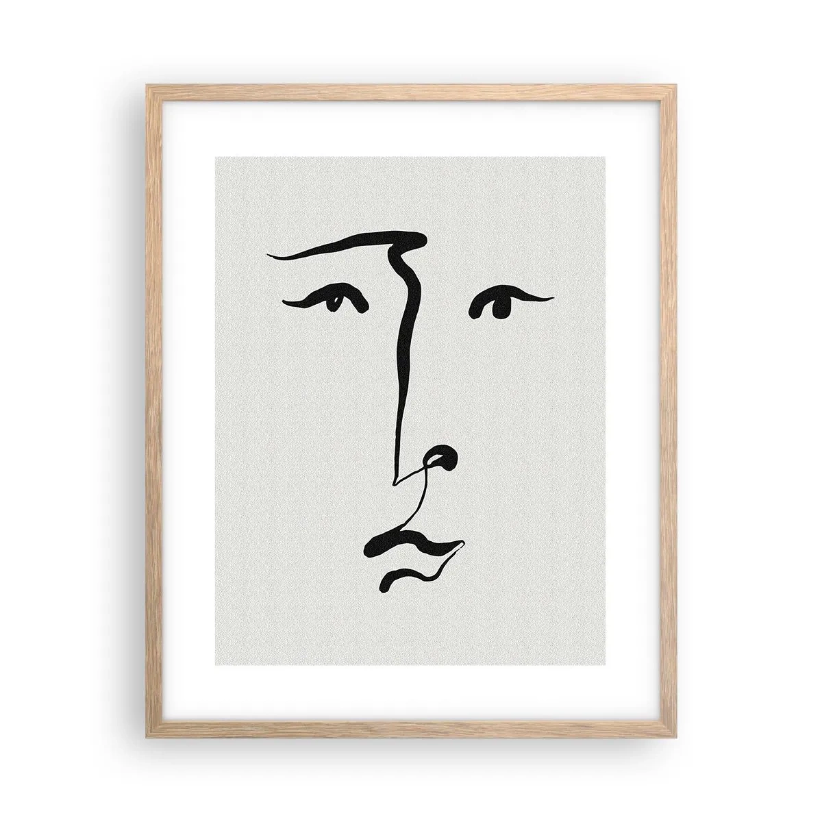 Plagát v ráme zo svetlého duba - Jednoduchý portrét - 40x50 cm