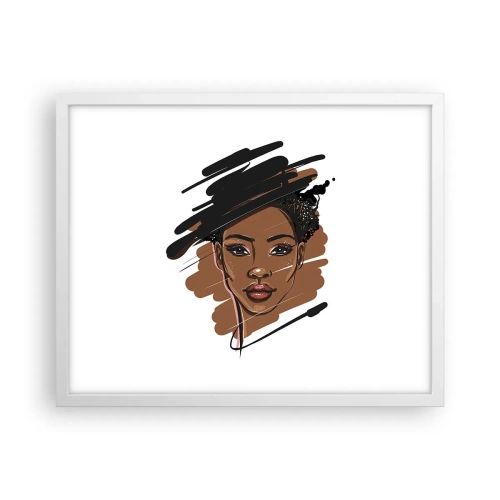 Plagát v bielom ráme - Sladká ako čokoláda - 50x40 cm