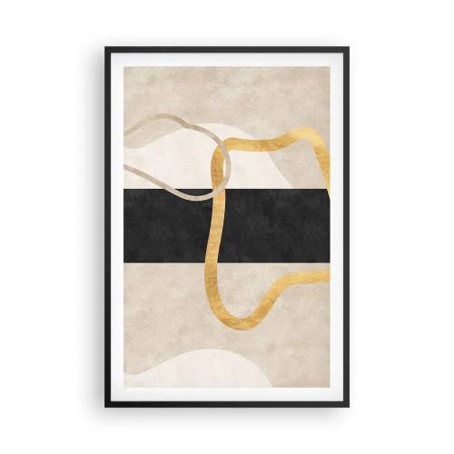 Plagát v čiernom ráme - Tvary v slučke - 61x91 cm