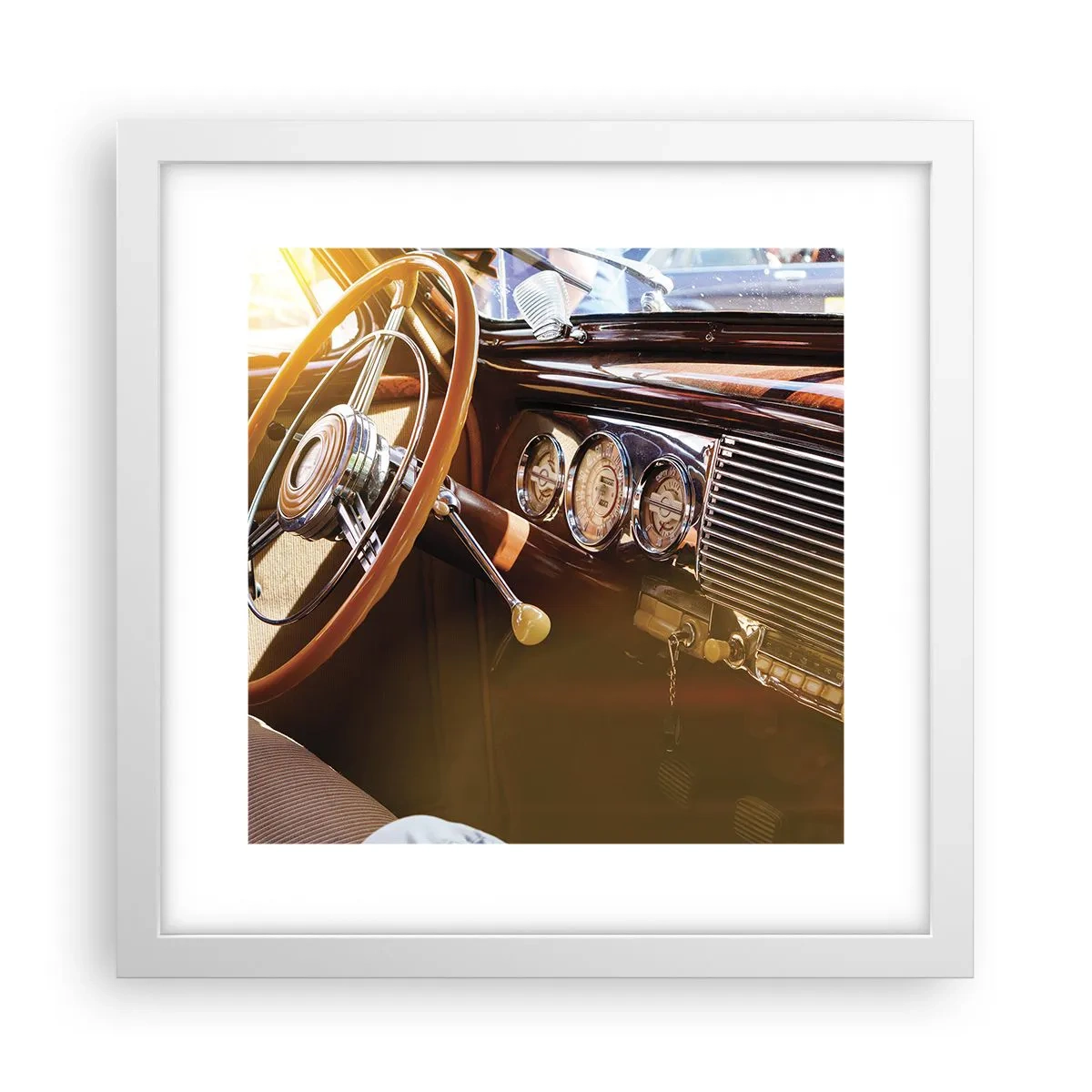 Plagát v bielom ráme - Závan luxusu z minulosti - 30x30 cm