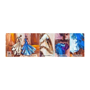 Vzorka samolepiacej fototapety Deluxe Sticker - Pôvabné duo - Žena, Svadobné šaty, Móda - 100x30 cm