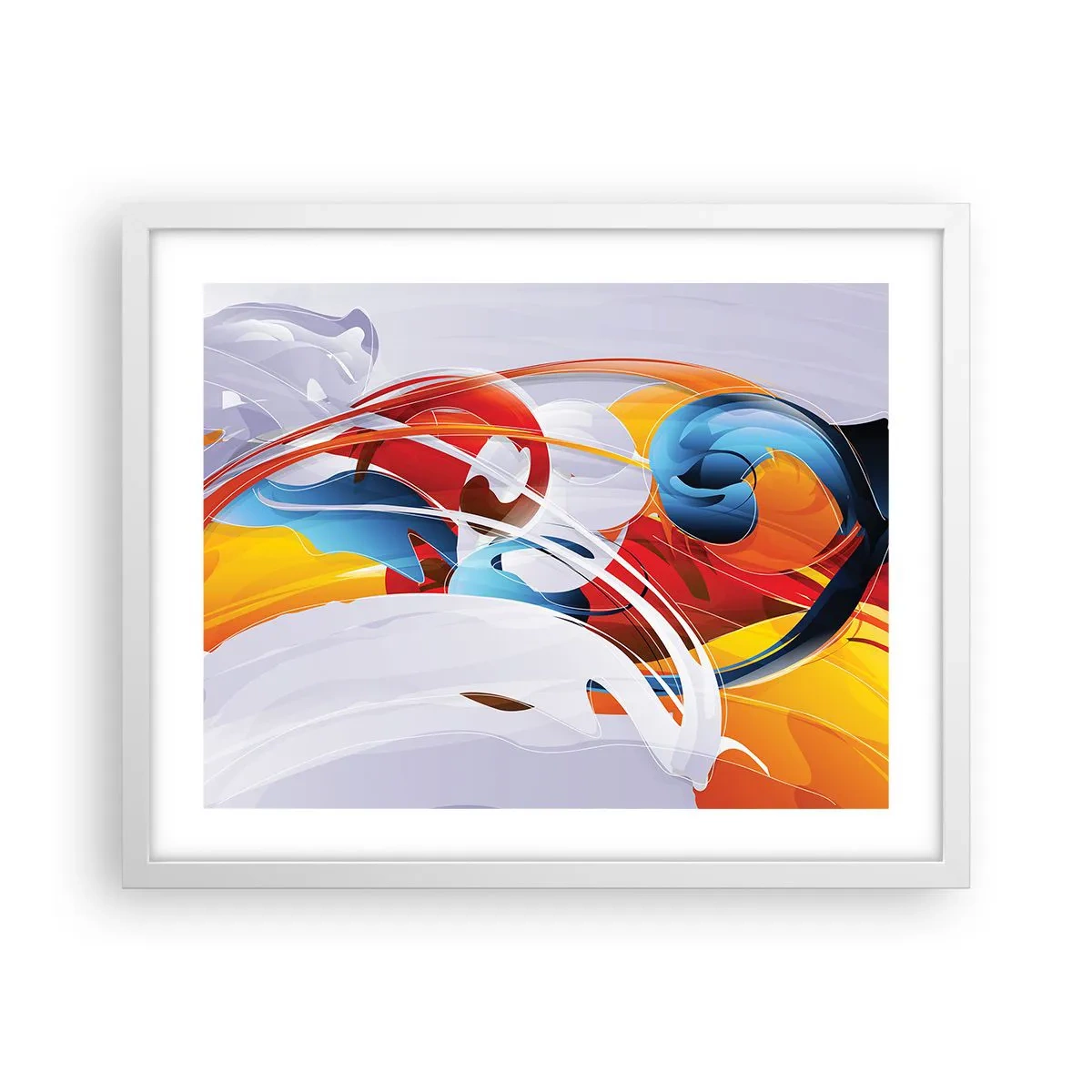 Plagát v bielom ráme - Tanec živlov - 50x40 cm