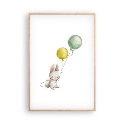 Plagát v ráme zo svetlého duba - Poletím aj ja! - 61x91 cm