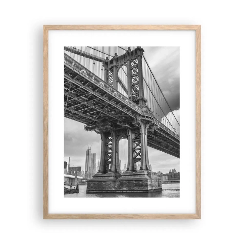 Plagát v ráme zo svetlého duba - Do srdca mesta - 40x50 cm