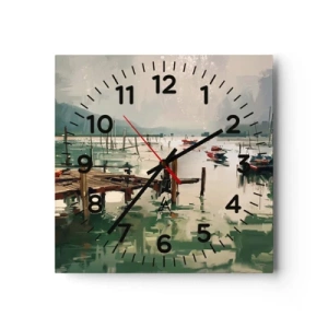 Nástenné hodiny - Zaliate roztaveným mesiacom - 30x30 cm