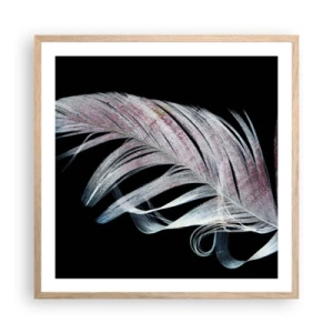 Plagát v ráme zo svetlého duba - Premýšľajte o dotyku - 60x60 cm