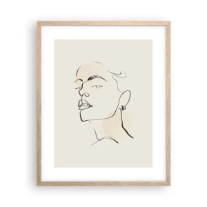 Plagát v ráme zo svetlého duba - Hrdý pohľad - 40x50 cm