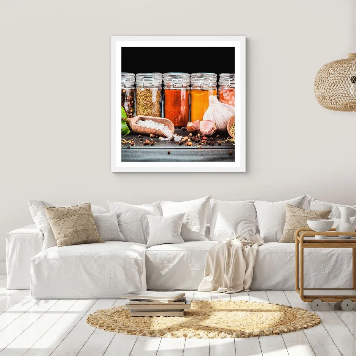 Plagát v bielom ráme - Aby mal život chuť - 50x50 cm