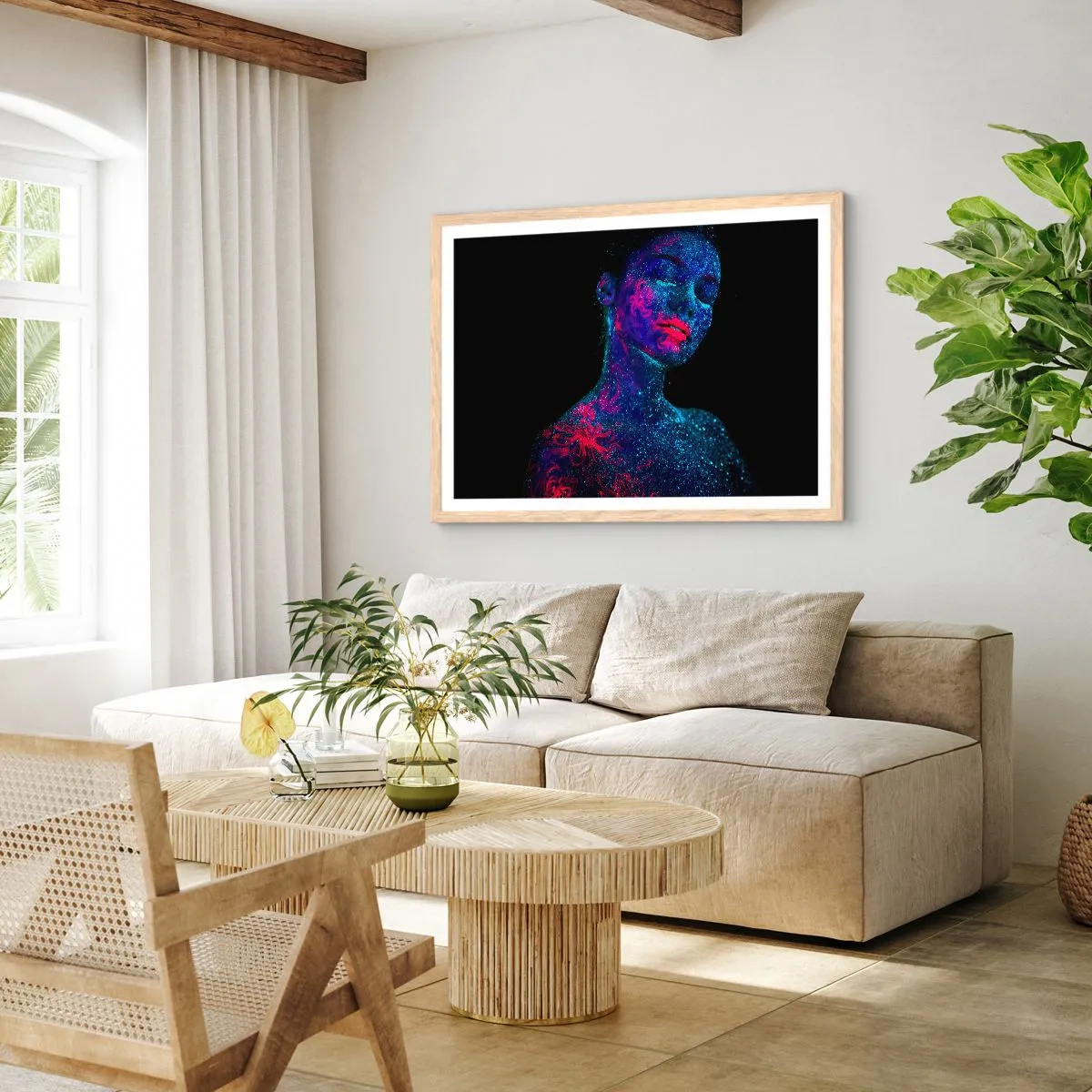 Plagát v ráme zo svetlého duba - V hviezdnom prachu - 91x61 cm