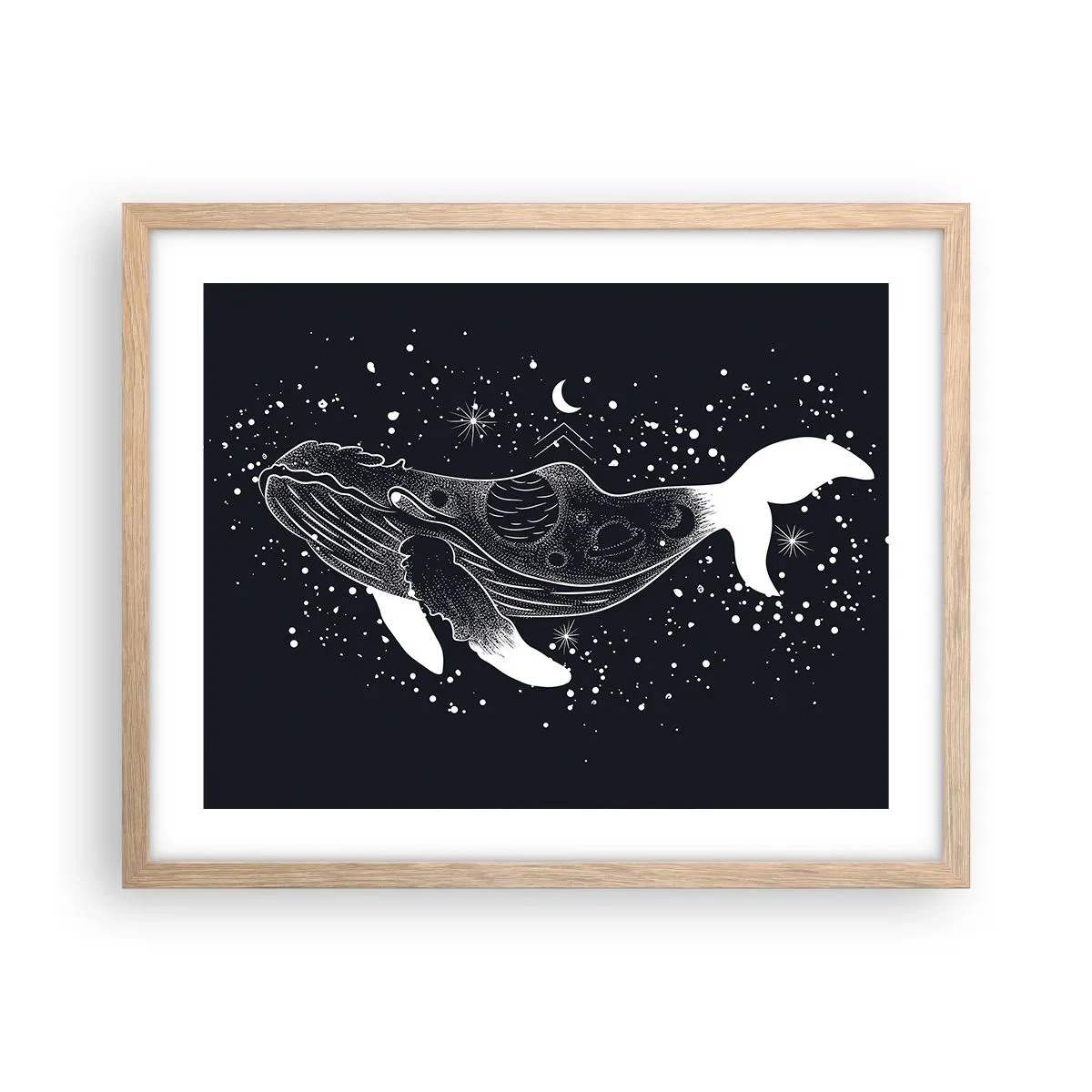 Plagát v ráme zo svetlého duba - V oceáne vesmíru - 50x40 cm