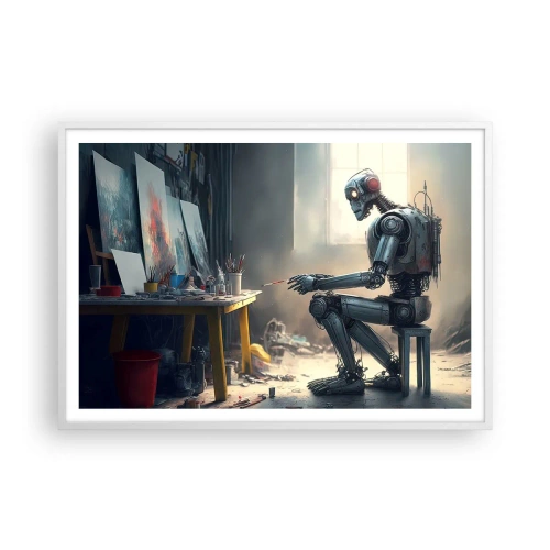 Plagát v bielom ráme - Akt stvorenia - 100x70 cm