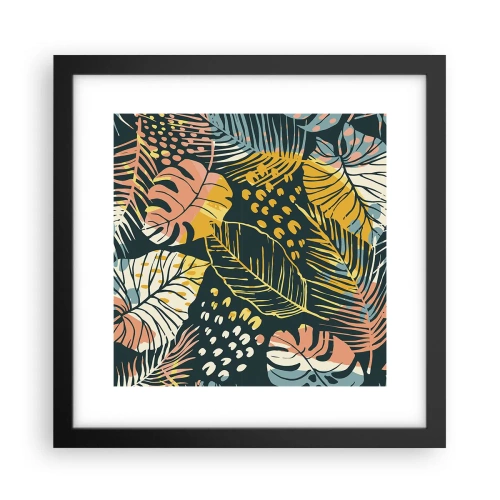 Plagát v čiernom ráme - Listová fantázia - 30x30 cm