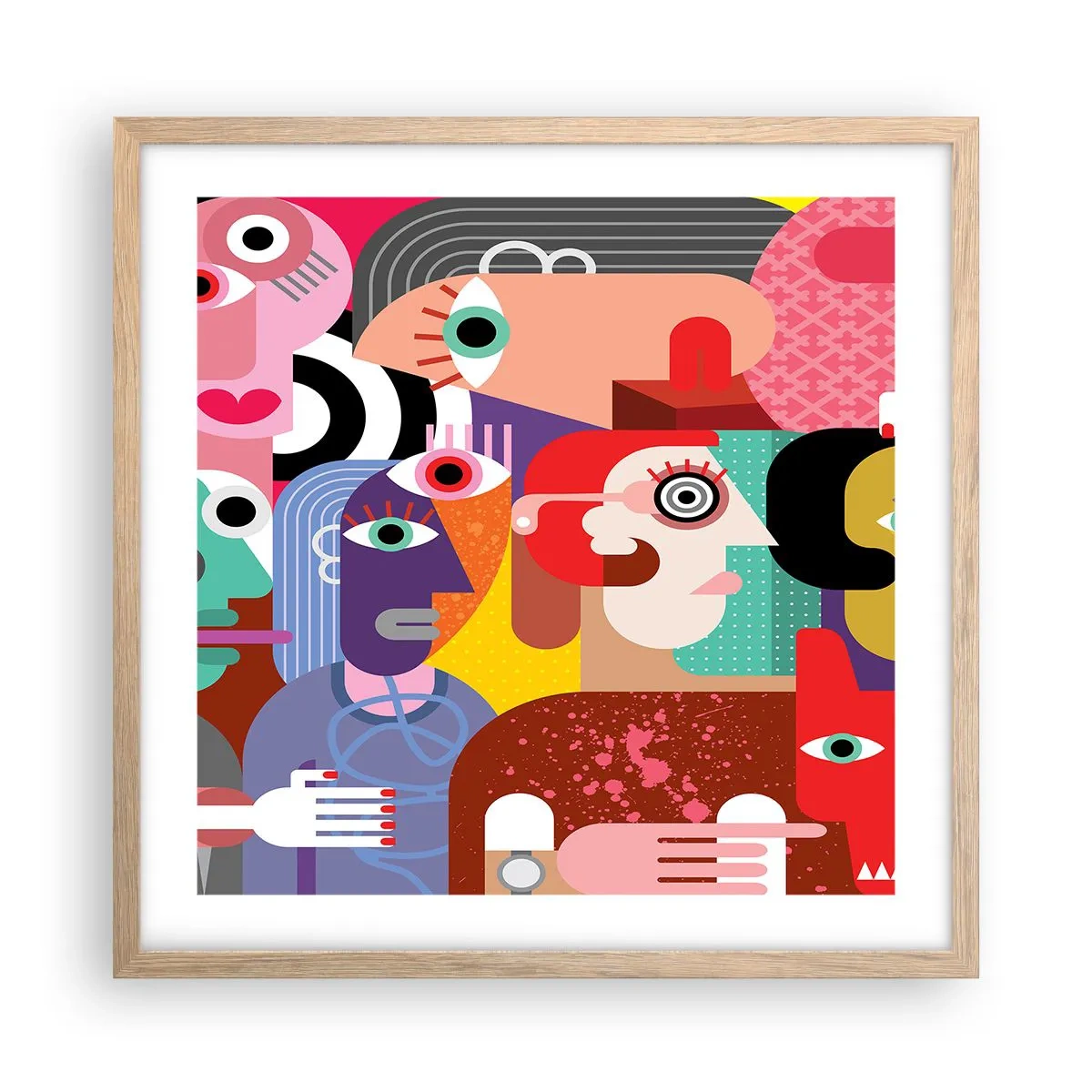 Plagát v ráme zo svetlého duba - My od pána Picassa - 50x50 cm