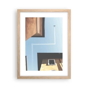 Plagát v ráme zo svetlého duba - Nad mestským labyrintom - 30x40 cm