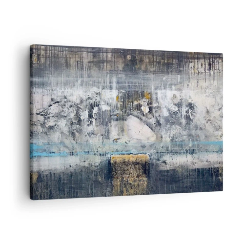 Obraz na plátne - Abstraktná kompozícia v chladných tónoch - 70x50cm - Ako na ľade, tak aj na hrude - Moderná nástenná dekorácia do obývacej izby a spálne ARTTOR