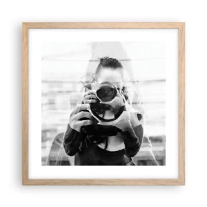 Plagát v ráme zo svetlého duba - Tvorca a materiál - 40x40 cm