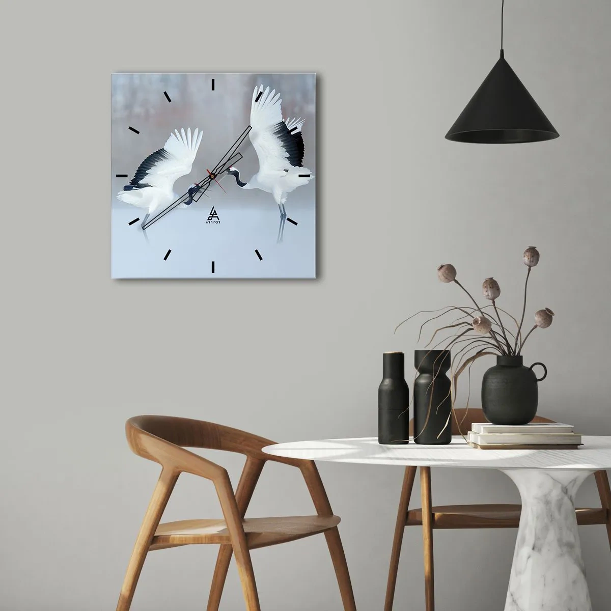 Nástenné hodiny - Tanec v hmle - 30x30 cm